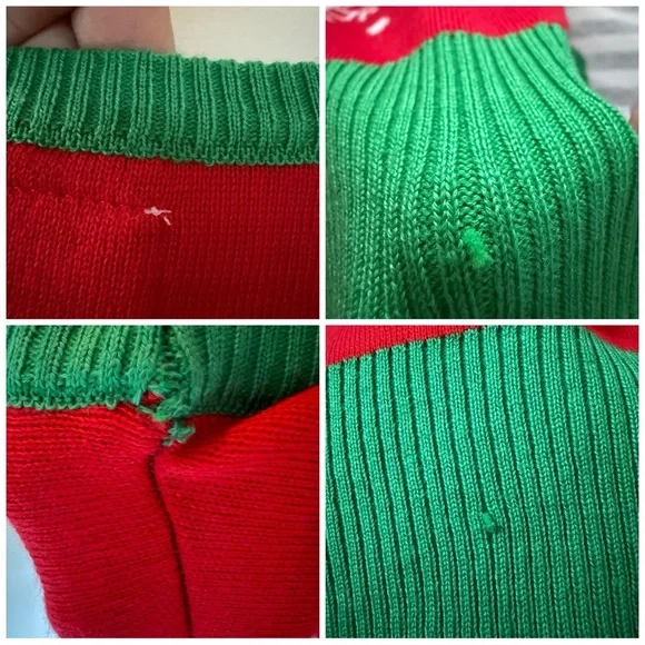 Tipsy Elves Meowy Christmas Adorable Kitten in a Wreath Holiday Pullover Sweater - Picture 6 of 14